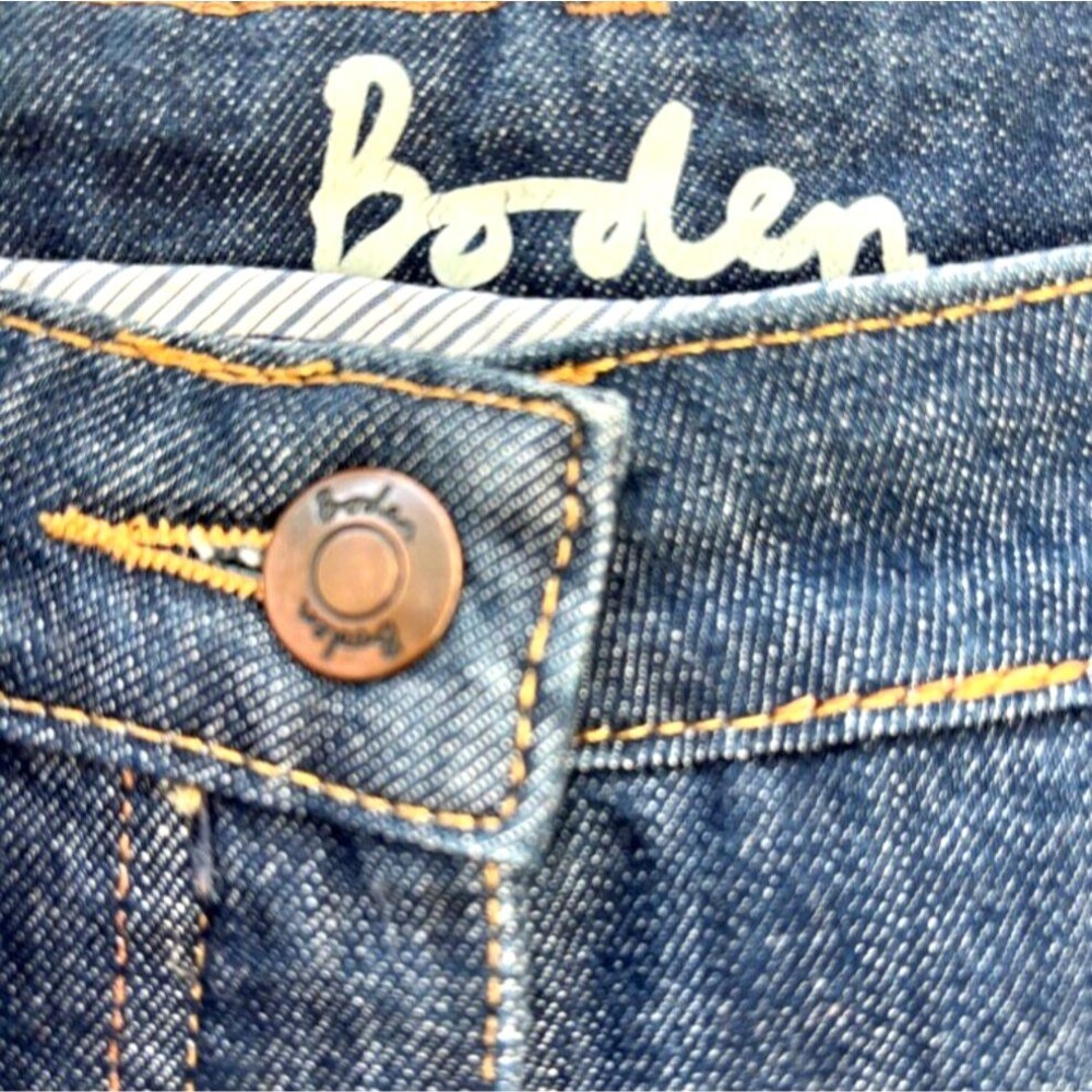 Boden Dark Wash Denim Pencil Skirt 10R Stretch Fall Back to School Midi - Picture 2 of 5